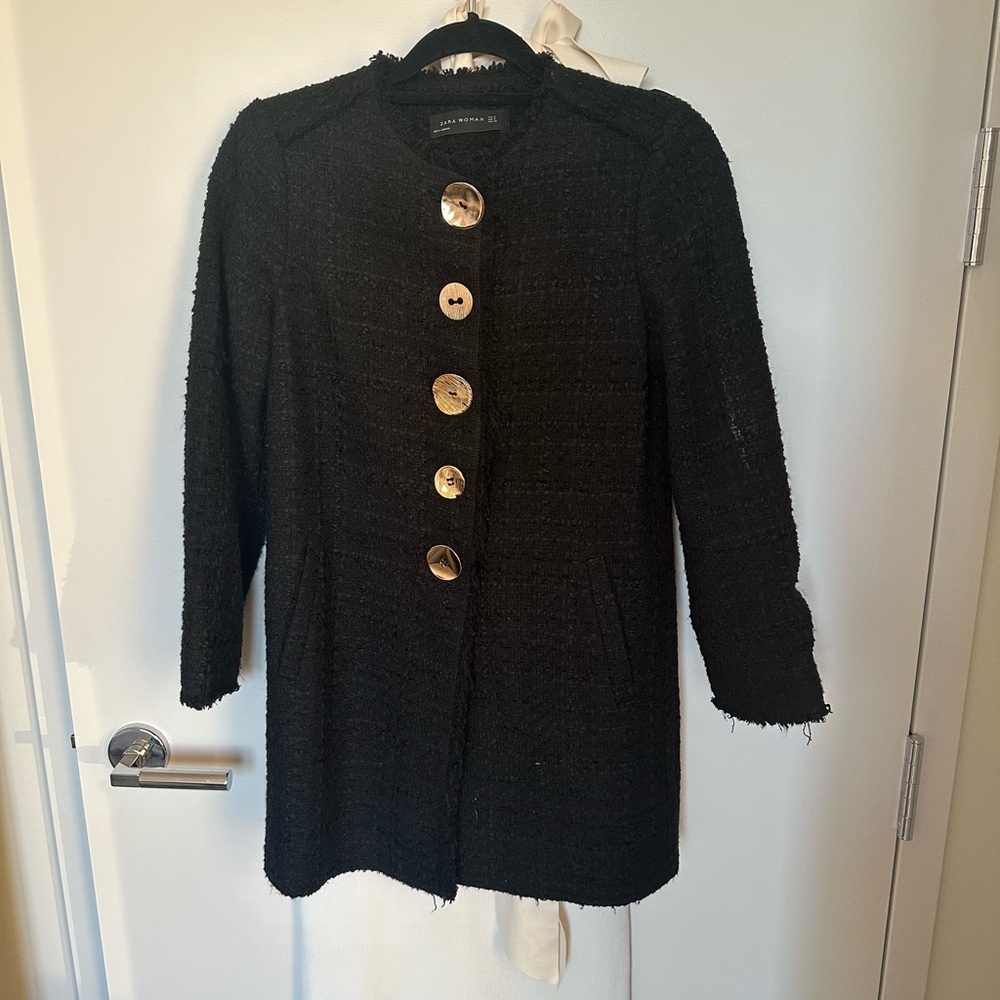 Black Zara Tweed Coat